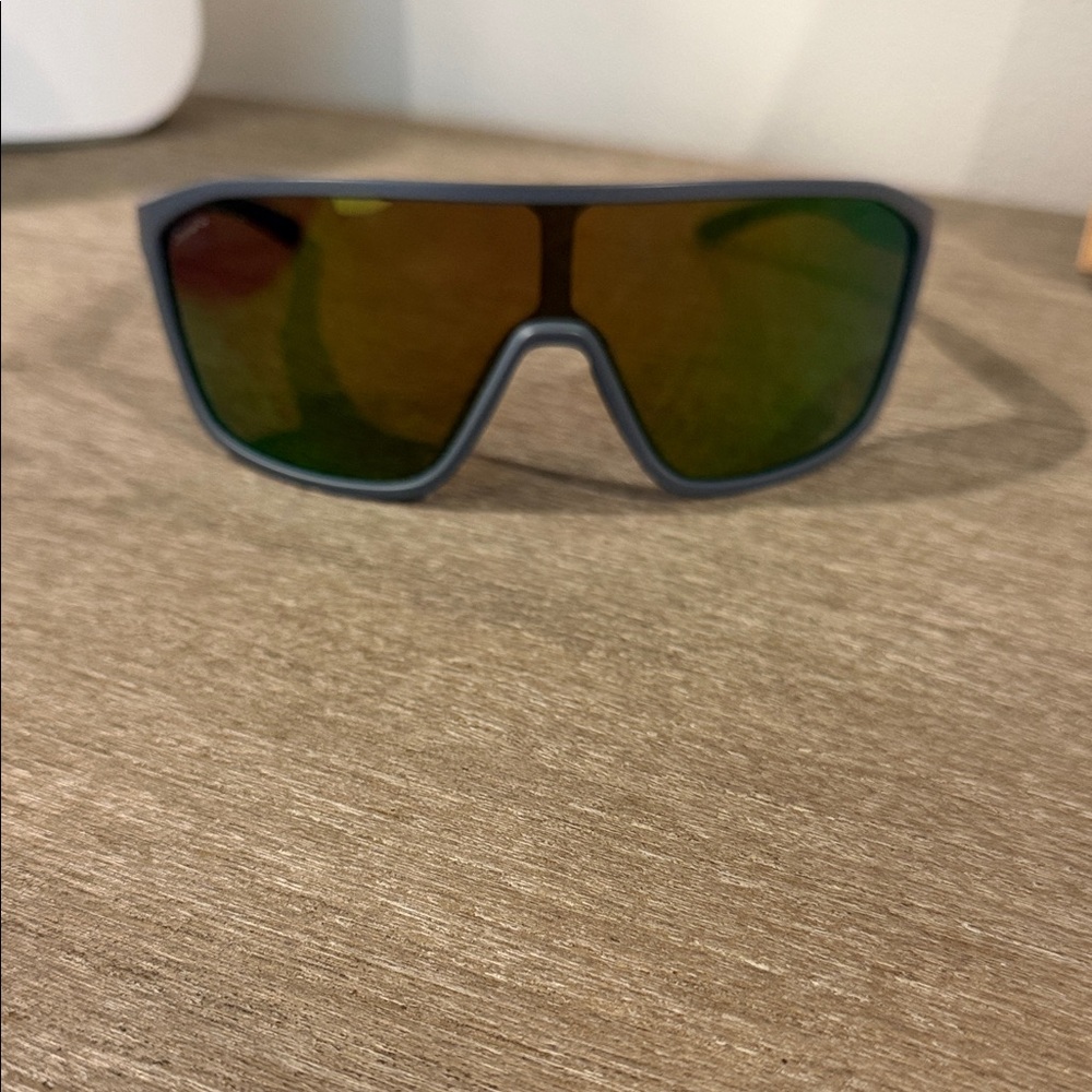 SMITH Shield Sunglasses with Green Mirrored Lenses and grey Frame